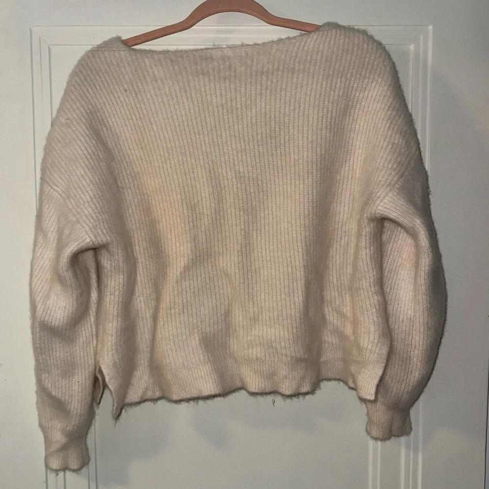 J. Crew Cream V-Neck Sweater - Picture 2 of 6